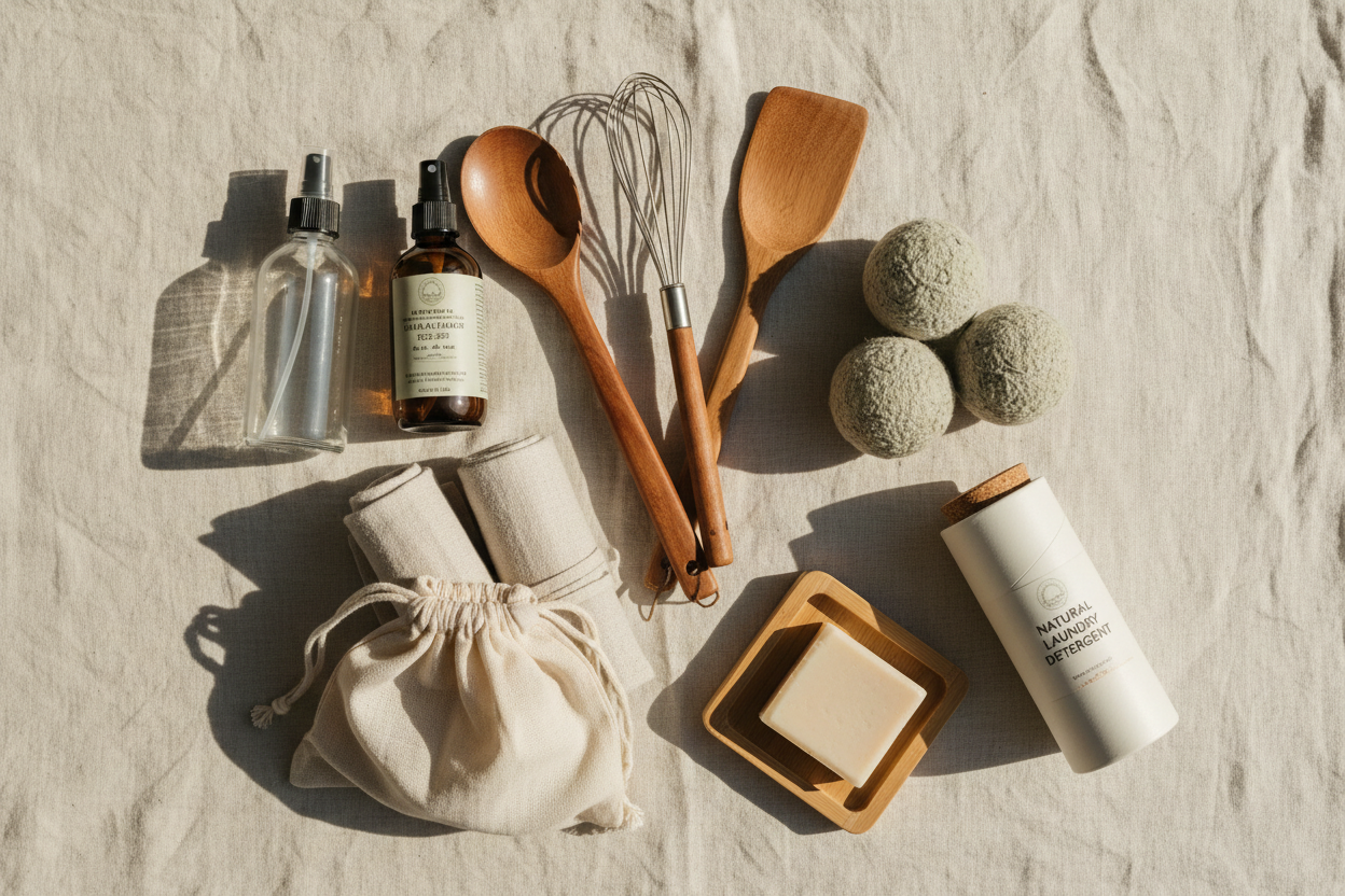 Household collection flat lay