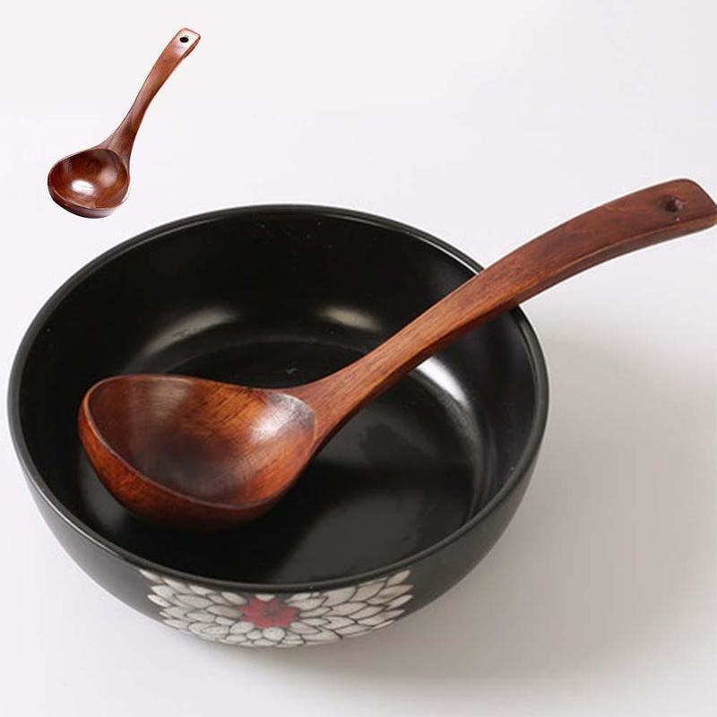 Long-Handled Wooden Soup Spoons — Bamboo Kitchen Utensils