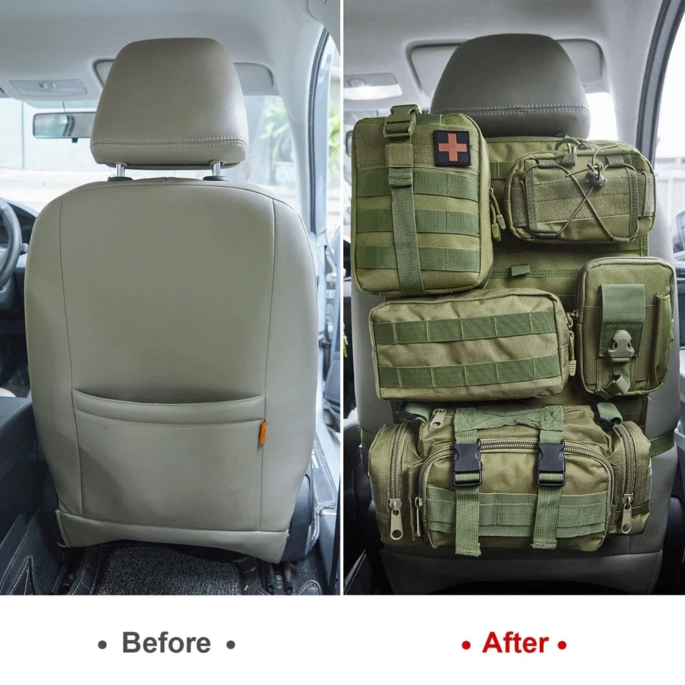Tactical MOLLE Seat Organizer — Full Set