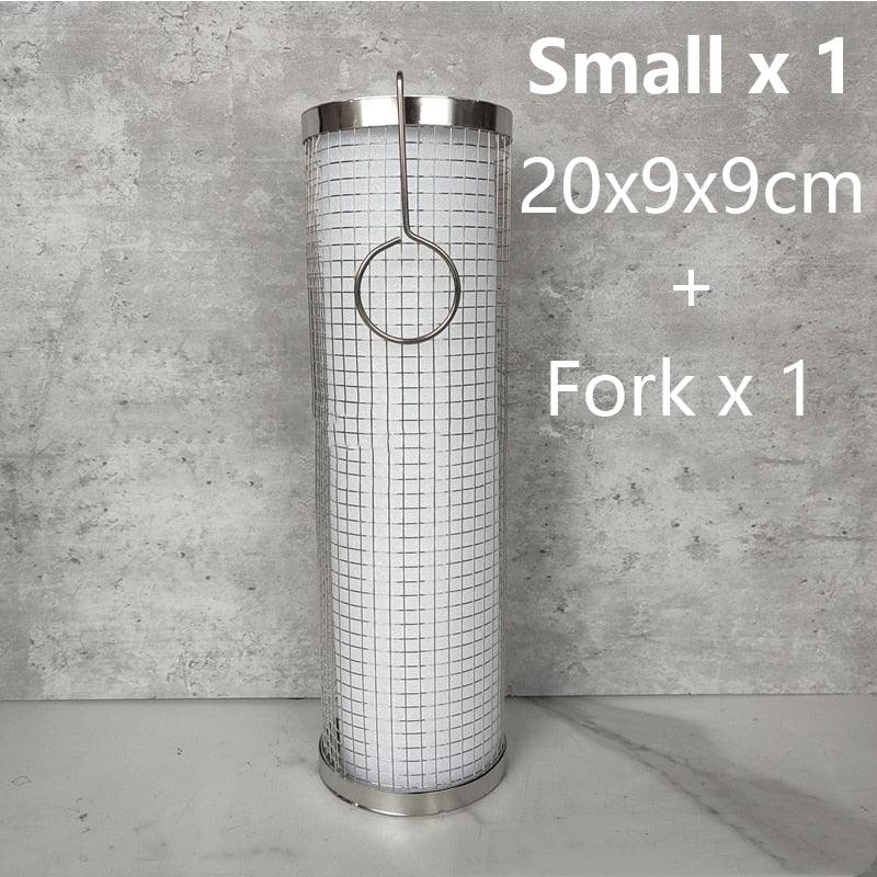 BBQ Rolling Grilling Basket — Stainless Steel (20cm or 30cm)