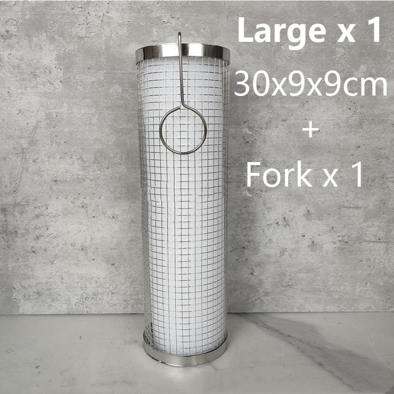 BBQ Rolling Grilling Basket — Stainless Steel (20cm or 30cm)