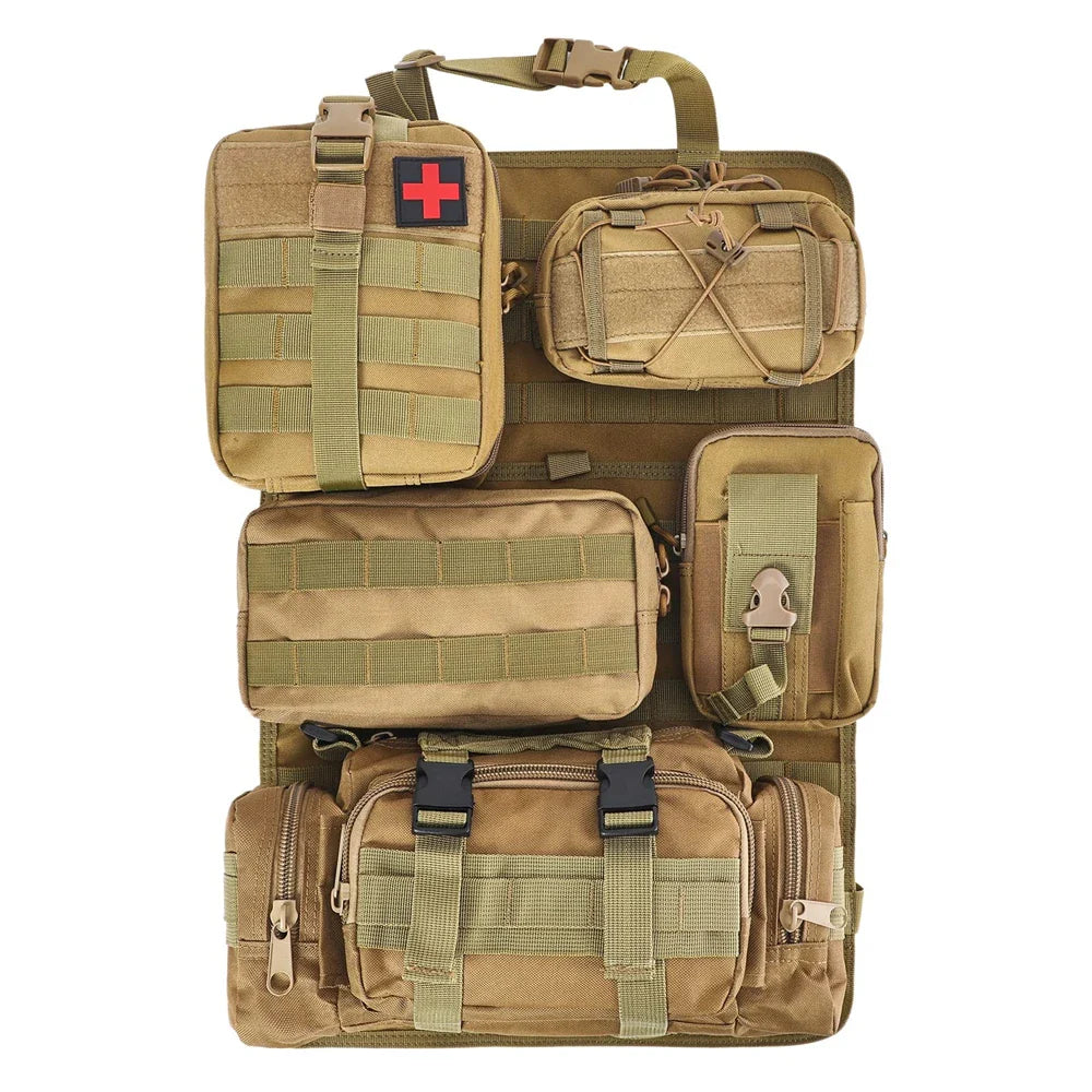 Tactical MOLLE Seat Organizer — Full Set