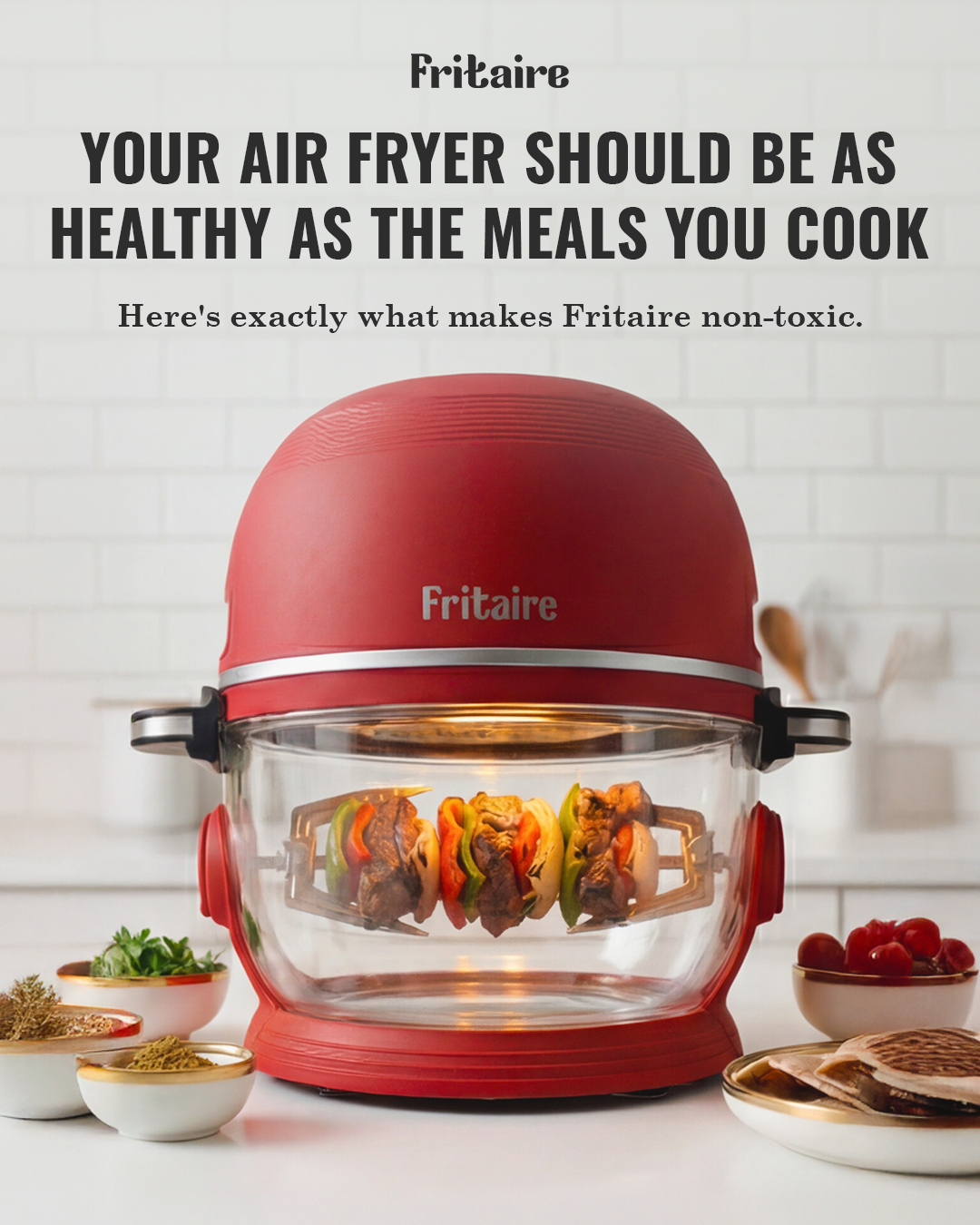 Self-Cleaning Non-Toxic Air Fryer — Mauve Rose