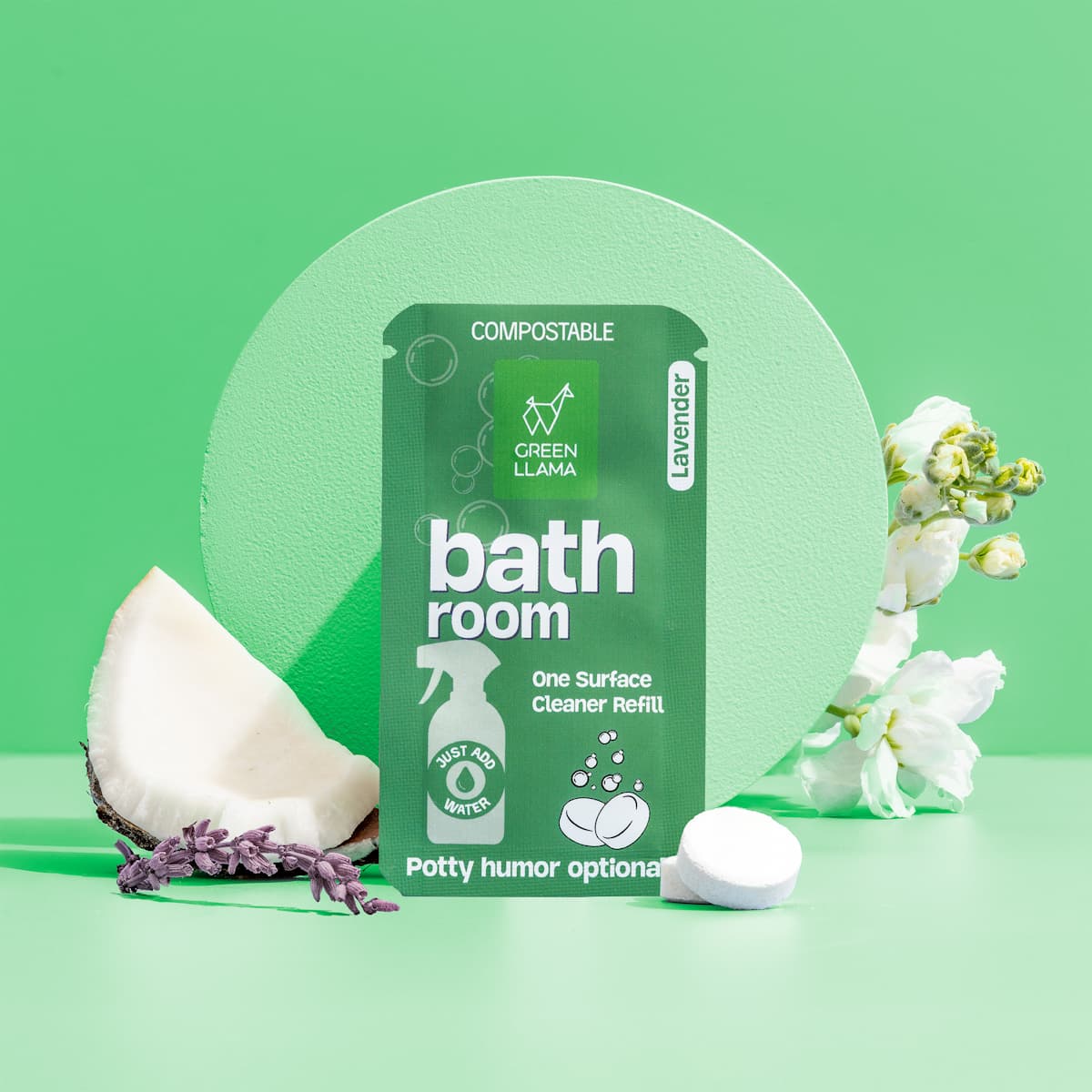 Refillable Bathroom Cleaning Kit — Lavender Glass Spray Bottle