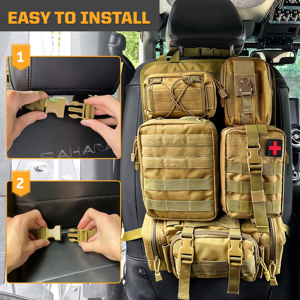 Tactical MOLLE Seat Organizer — Full Set