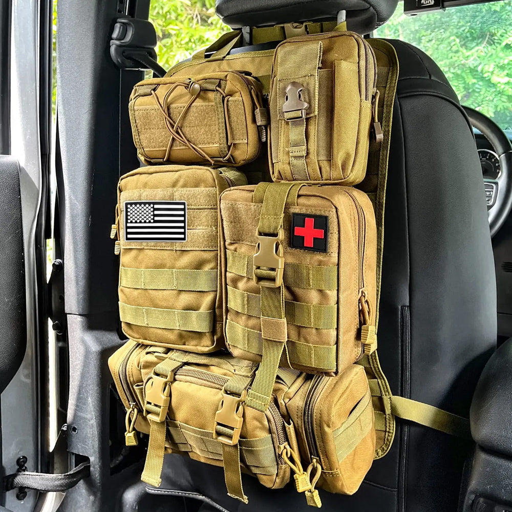 Tactical MOLLE Seat Organizer — Full Set